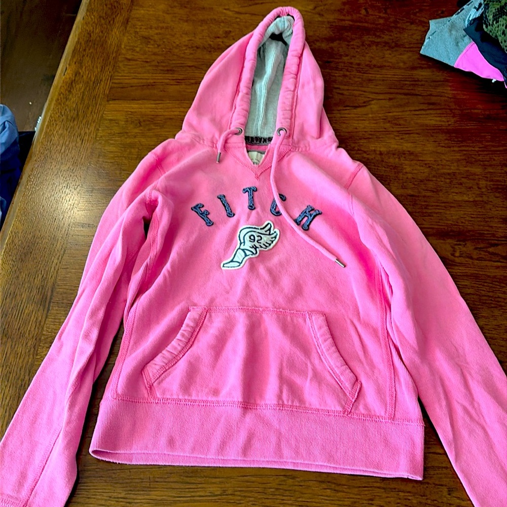 ABERCROMBIE & FITCH Women’s Vintage Hot Pink Hoodie Size small w/embroidery